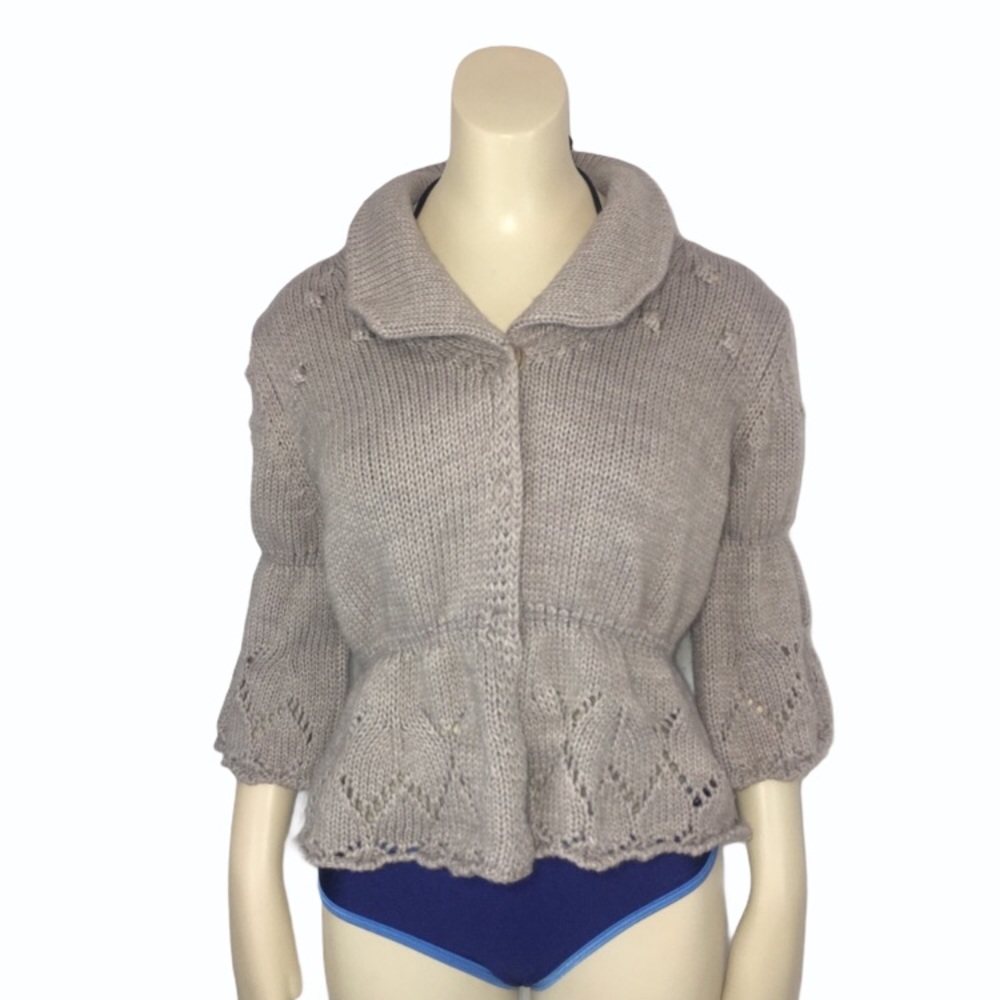 Hekla & Co peplum bobble knit grey sweater…